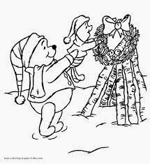 Winnie The Pooh Disney Christmas Coloring Pages 1
