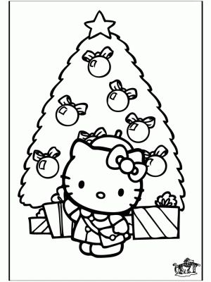Christmas Hello Kitty Coloring Pages 2