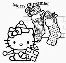 Christmas Hello Kitty Coloring Pages 3