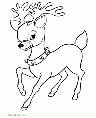 Christmas Reindeer Coloring Pages 2