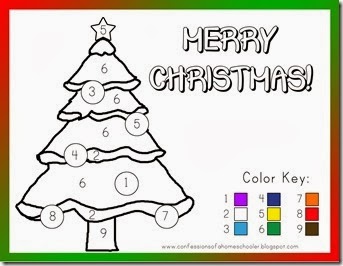 Christmas Color By Number Printables 2