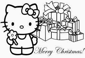 Christmas Hello Kitty Coloring Pages 1